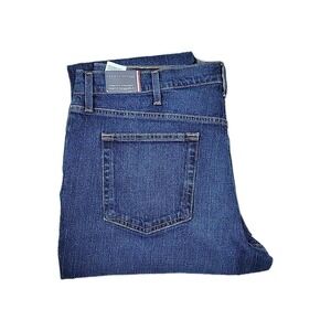 Tommy Hilfiger Mens Jeans Size 38x32 Dark Wash Straight Droite Stretch Denim NWT